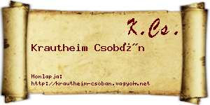 Krautheim Csobán névjegykártya